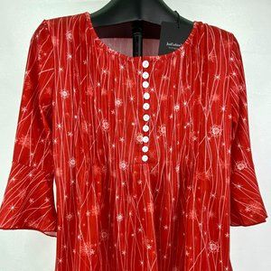 Shirt Top Blouse JustFashionNow NEW Size S Small Snowflakes Beautiful Tunic NEW